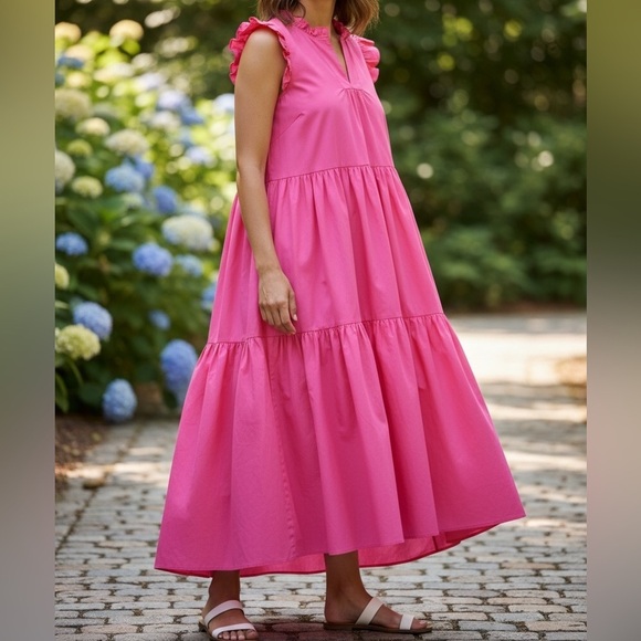 Chepe Dresses & Skirts - [M]Chepe Italy Elegant Pink Sleeveless Tiered Dress